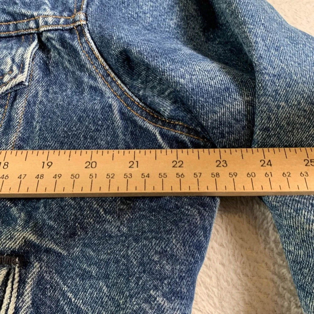 Vintage Levi's Sherpa Trucker Jacket Mens 42R Blue Denim Made USA 80s 70608 0216